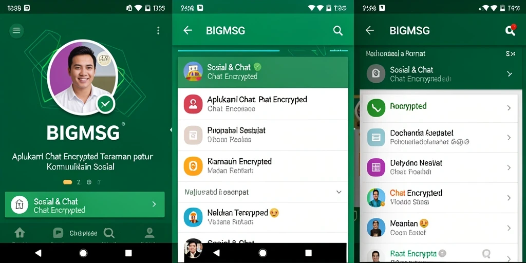 Antarmuka pengguna BIGMSG yang bersih dan modern.