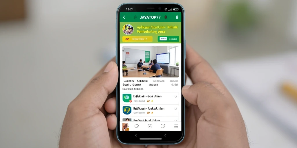 Antarmuka aplikasi JAYATOP77 dengan tampilan soal ujian yang jelas.