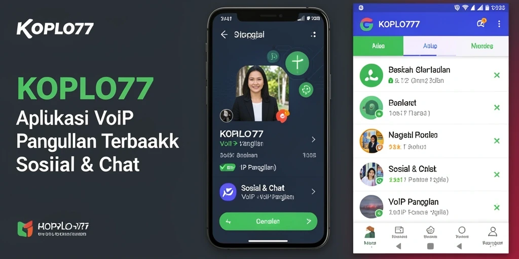 Tampilan antarmuka KOPLO77 selama panggilan VoIP Panggilan yang user-friendly.