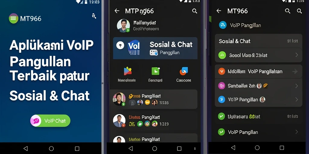 Tampilan antarmuka <strong>MT966</strong> yang sederhana dan intuitif untuk panggilan VoIP.