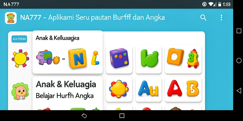 Tampilan antarmuka <strong>NA777</strong> yang cerah dan ramah anak.