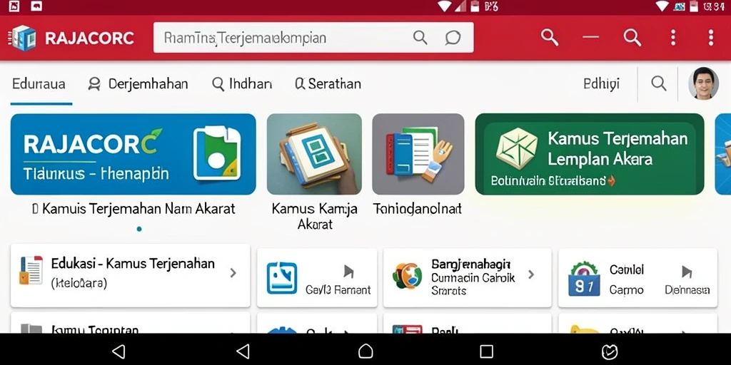 Antarmuka RAJACORC menampilkan fungsi terjemahan yang sederhana dan intuitif.
